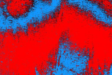 Kırmızı ve mavi renkli grungy duvar, desenli arka plan