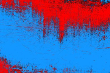 Kırmızı ve mavi renkli grungy duvar, desenli arka plan