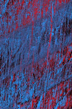 Kırmızı ve mavi renkli grungy duvar, desenli arka plan