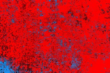 Kırmızı ve mavi renkli grungy duvar, desenli arka plan