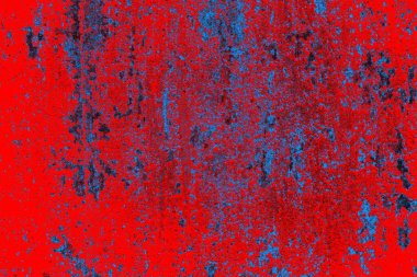 Kırmızı ve mavi renkli grungy duvar, desenli arka plan