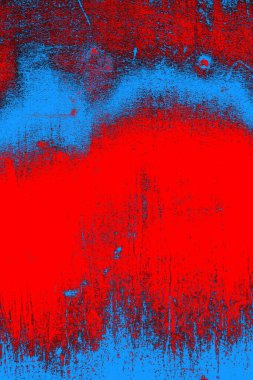 Kırmızı ve mavi renkli grungy duvar, desenli arka plan