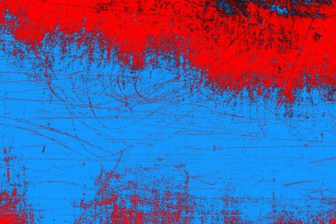 Kırmızı ve mavi renkli grungy duvar, desenli arka plan