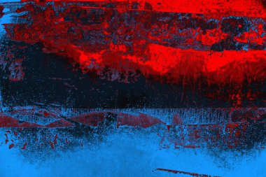 Kırmızı ve mavi renkli grungy duvar, desenli arka plan