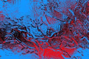 Kırmızı ve mavi renkli grungy duvar, desenli arka plan