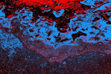 Kırmızı ve mavi renkli grungy duvar, desenli arka plan