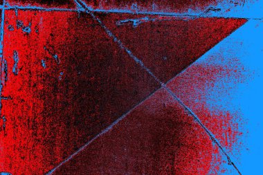 Kırmızı ve mavi renkli grungy duvar, desenli arka plan