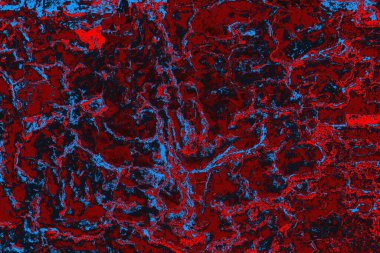 Kırmızı ve mavi renkli grungy duvar, desenli arka plan