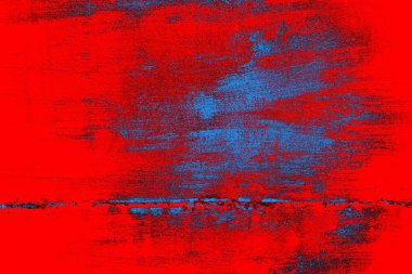 Kırmızı ve mavi renkli grungy duvar, desenli arka plan