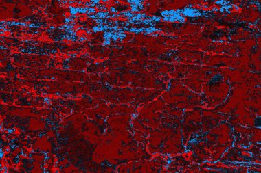 Kırmızı ve mavi renkli grungy duvar, desenli arka plan