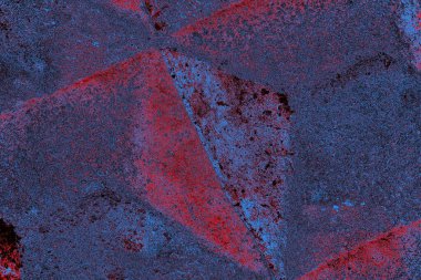 Kırmızı ve mavi renkli grungy duvar, desenli arka plan