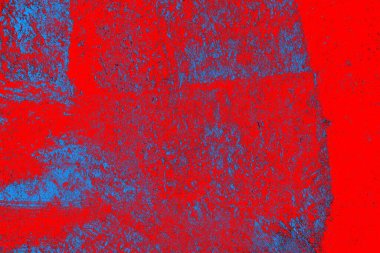 Kırmızı ve mavi renkli grungy duvar, desenli arka plan