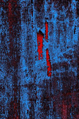 Kırmızı ve mavi renkli grungy duvar, desenli arka plan