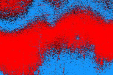 Kırmızı ve mavi renkli grungy duvar, desenli arka plan