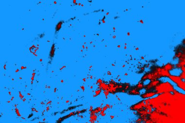 Kırmızı ve mavi renkli grungy duvar, desenli arka plan