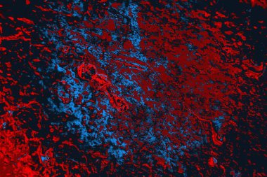 Kırmızı ve mavi renkli grungy duvar, desenli arka plan