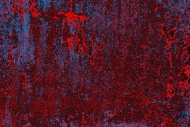 Kırmızı ve mavi renkli grungy duvar, desenli arka plan