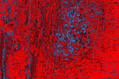 Kırmızı ve mavi renkli grungy duvar, desenli arka plan