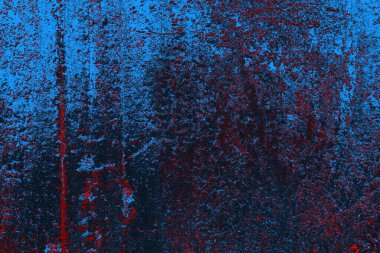 Kırmızı ve mavi renkli grungy duvar, desenli arka plan