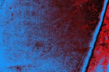 Kırmızı ve mavi renkli grungy duvar, desenli arka plan