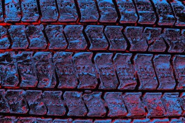 Boyalı araba lastiği yakın çekim dokusu arka planı