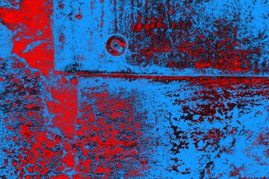 Kırmızı ve mavi renkli grungy duvar, desenli arka plan