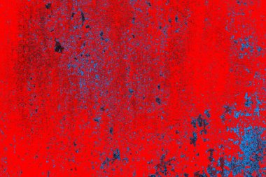 Kırmızı ve mavi renkli grungy duvar, desenli arka plan