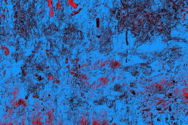 Kırmızı ve mavi renkli grungy duvar, desenli arka plan