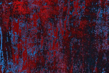 Kırmızı ve mavi renkli grungy duvar, desenli arka plan