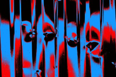 Kırmızı ve mavi renkli grungy duvar, desenli arka plan