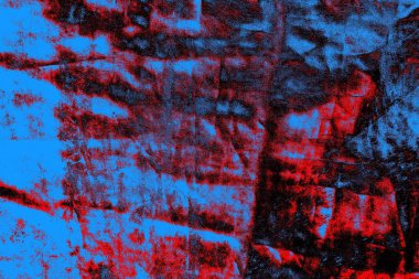 Kırmızı ve mavi renkli grungy duvar, desenli arka plan