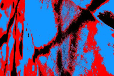 Kırmızı ve mavi renkli grungy duvar, desenli arka plan