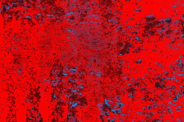 Kırmızı ve mavi renkli grungy duvar, desenli arka plan