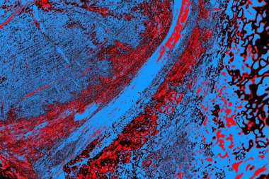 Kırmızı ve mavi renkli grungy duvar, desenli arka plan