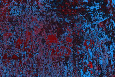 Kırmızı ve mavi renkli grungy duvar, desenli arka plan