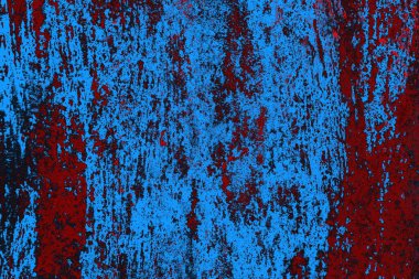 Kırmızı ve mavi renkli grungy duvar, desenli arka plan