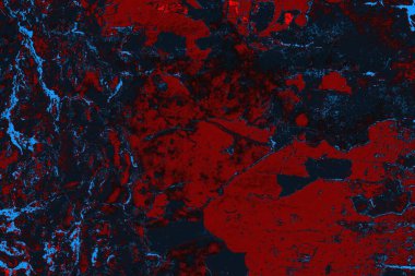 Kırmızı ve mavi renkli grungy duvar, desenli arka plan