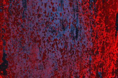 Kırmızı ve mavi renkli grungy duvar, desenli arka plan