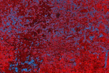 Kırmızı ve mavi renkli grungy duvar, desenli arka plan