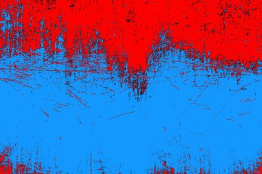 Kırmızı ve mavi renkli grungy duvar, desenli arka plan