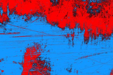 Kırmızı ve mavi renkli grungy duvar, desenli arka plan