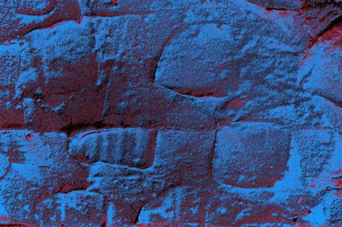 Kırmızı ve mavi renkli grungy duvar, desenli arka plan