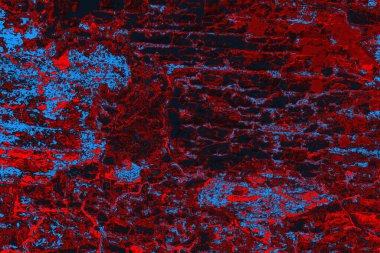 Kırmızı ve mavi renkli grungy duvar, desenli arka plan