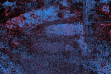 Kırmızı ve mavi renkli grungy duvar, desenli arka plan