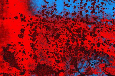 Kırmızı ve mavi renkli grungy duvar, desenli arka plan