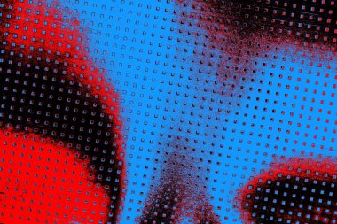 Kırmızı ve mavi renkli grungy duvar, desenli arka plan