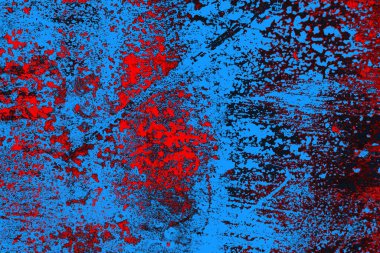 Kırmızı ve mavi renkli grungy duvar, desenli arka plan