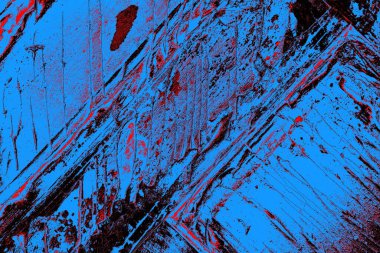 Kırmızı ve mavi renkli grungy duvar, desenli arka plan