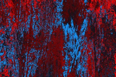 Kırmızı ve mavi renkli grungy duvar, desenli arka plan