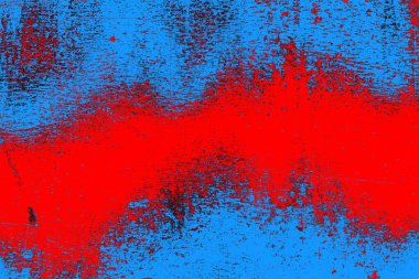 Kırmızı ve mavi renkli grungy duvar, desenli arka plan